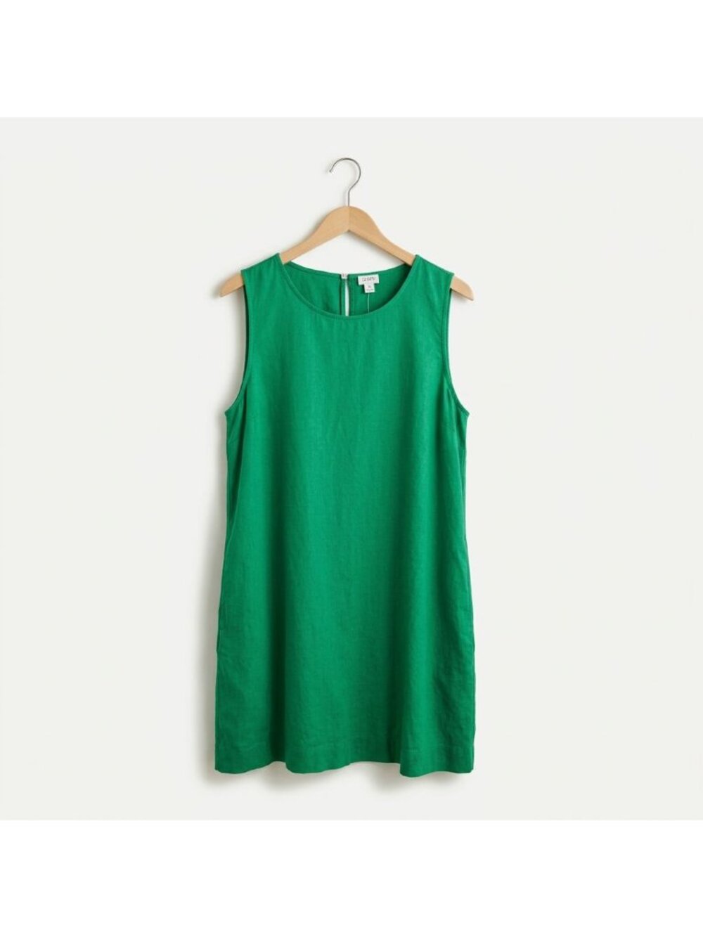 J.Crew Factory Linen-Blend Sleeveless Mini Dress Bright Clover Green Size 12 NWT